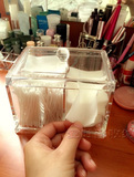 【2个包邮】亚克力棉签盒透明化妆棉盒化妆品收纳盒创意口红收纳