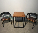 铁艺实木餐桌椅组合简约现代咖啡店酒吧休闲屋组装户外庭院家具