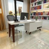 时尚创意小户型烤漆台式电脑桌旋转书桌写字台办公实木脚电脑桌