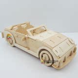 火木制仿真10岁男童玩具 智力DIY组装跑车汽车模型118 拼装宝Z4马