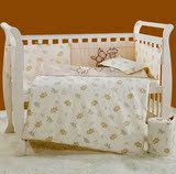 婴儿床上用品套件法兰绒婴儿床床品床围春夏宝宝床围七件套床品