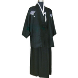 传统日本男士儿童和服改良动漫黑白传统和服浴衣正装cos 日本服装
