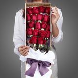 【在一起】小时代同款19朵精品昆明玫瑰盒装礼盒长沙鲜花店速递