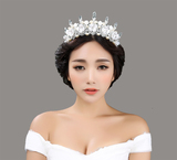 欧式巴洛克复古新娘水晶皇冠 结婚礼服珍珠头饰王冠 影楼造型发饰