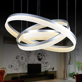现代简约LED环形吊灯 创意个性客厅卧室餐厅灯办公室酒吧台餐吊灯