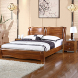 榆木床双人床1.8米全实木床厚重款大床婚床卧室家具现代中式床