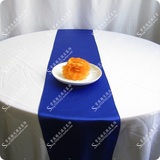 厂家直销婚庆宴会色丁桌旗  宝蓝色绸缎桌布 欧式纯色桌条