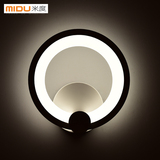 米度亚克力圆形led卧室床头壁灯创意简约现代过道灯走廊玄关灯