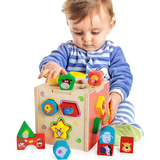 儿童早教几何形状配对婴儿积木木制1-2-3岁宝宝益智玩具智力盒