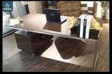 胡桃木色北欧简约书桌简约现代风格书桌办公桌定制写字台书柜组合