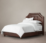美式乡村皮艺软包床复古做旧1.8米2.0米软床婚床高档宾馆 卧室床