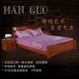 曼果水曲柳实木床1.8米2米双人床时尚，简约，大方的现代中式家具