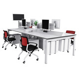 好环境办公家具 简约四人办公桌 屏风卡位 时尚黑白组合台 职员桌