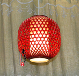 中式复古竹灯笼竹编灯罩红灯笼吊灯装饰灯灯具/红色咖啡色竹本色