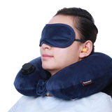 商旅宝自动充气U型枕头飞机旅行枕护颈枕易收纳户外旅游三件套