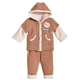 冬季童装婴儿宝宝冬款加厚保暖加绒外出服套装男女衣服1-3岁小孩