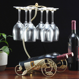 创意红酒架摆件欧式时尚铁艺酒瓶架 葡萄酒倒挂高脚杯架装饰礼品
