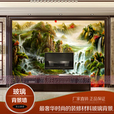 国画艺术玻璃 屏风隔断 电视背景墙玄关过道 中式古典 高山流水