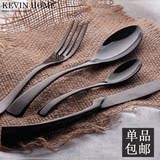 法国kaya 西餐刀叉勺三件套装西式创意西餐餐具不锈钢 黑金牛排刀