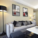 伦敦街景客厅卧室黑白有框画装饰画现代简约壁画墙画挂画宜家简欧