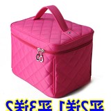 化妆包新款女包袋 韩版菱格专业化妆箱大容量收纳手提包