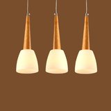 现代简约个性led实木三头吊灯 餐厅创意原木宜家厨房客厅木艺灯具