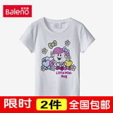 Baleno班尼路Mr men 女装卡通印花圆领T恤 夏季时尚短袖88503247