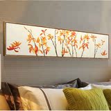 水竞卧室油画手绘床头挂画现代花卉装饰画样板房壁画有框画玉兰花