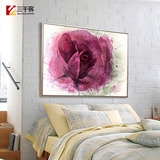 卧室装饰画横 单幅现代简约花卉 有框画 客厅沙发背景墙床头壁画