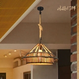 美式复古风格个性艺术铁艺咖啡厅甜品店loft创意工业麻绳餐厅吊灯
