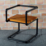 特价美式铁艺水管餐椅 做旧复古酒吧椅 仿古实木休闲椅子咖啡椅子
