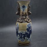 景德镇仿古瓷器清哥窑青花瓶 老货 民国古玩 望子成龙陶瓷收藏