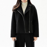 2015秋冬新款韩版羊绒大衣茧型女机车夹克毛呢外套女短款修身显瘦