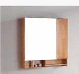 新款实木浴室镜柜卫生间置物镜箱卫浴镜灯橡木隐藏式镜子268