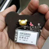 香港代购六福珠宝轻松小熊系列黑色陶瓷小熊 小鸡足金黄金戒指
