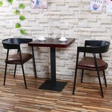 新款西餐厅 实木咖啡厅桌椅组合 复古美式休闲甜品奶茶店桌椅批发