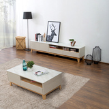 北欧电视柜现代简约实木电视机柜客厅 小户型家具电视柜茶几组合