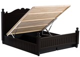 美式乡村多功能气压黑胡桃高箱储物 简约现代实木床 1.8 两米定做