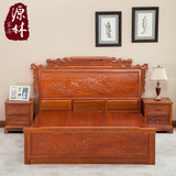 红木实木新现代中式1.8米双人储物高箱床卧室家具全实木婚床包邮