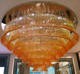 圆形水晶灯客厅吊灯餐厅椭圆形 LED水晶灯酒店大型工程定做大吊灯