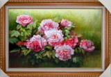 纯手绘高档写实花卉油画系列十六-牡丹花开富贵渲染技法