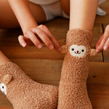 可爱圣诞袜地板袜睡眠袜珊瑚绒袜子女冬季毛巾袜成人加厚保暖短袜
