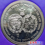 【克朗币】马恩岛1克朗2枚一套 纪念查尔斯和戴安娜王妃 1981年