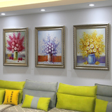 客厅装饰画纯手绘油画现代简约沙发背景墙花卉抽象挂画餐厅艺术画