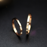 福缘顺韩国男女情侣对戒玫瑰金钛钢人造锆石指环创意个性戒指饰品