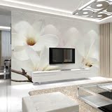 无缝3d立体壁画时尚玉兰花卉大型电视背景墙壁纸客厅沙发卧室墙纸
