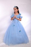 儿童服装迪士尼灰姑娘公主裙子冰雪奇缘拖地晚礼服蓬蓬Cinderella