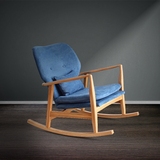 北欧丹麦摇椅躺椅午睡椅逍遥椅阳台客厅全实木白橡木宜家休闲沙发