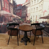 埃菲尔铁艺休闲升降桌奶茶店咖啡厅复古桌椅酒吧家用创意桌椅组合