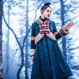 素萝 苍鹰。贰 原创设计中国风女装2015新款冬装中长款棉衣外套